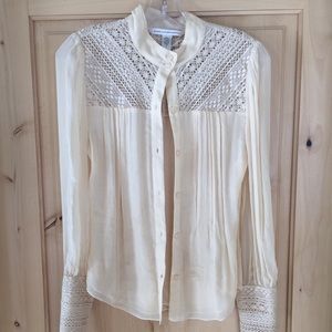 DVF silk and crochet blouse